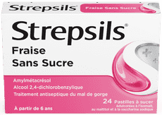 Strepsils Fraise Sans Sucre x 24