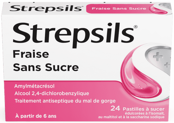 Strepsils Fraise Sans Sucre x 24​